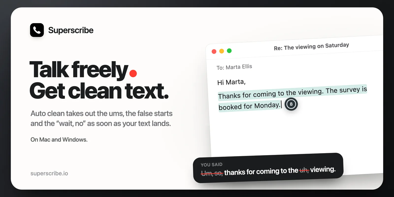 Dictation on Mac and PC: Auto Clean and a Small Countdown