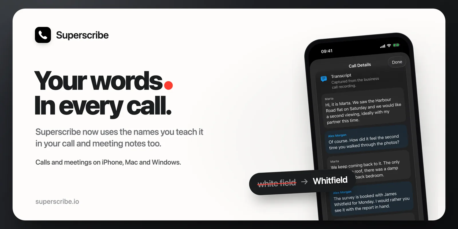 Your Words Now Fix Names in Calls and Meetings